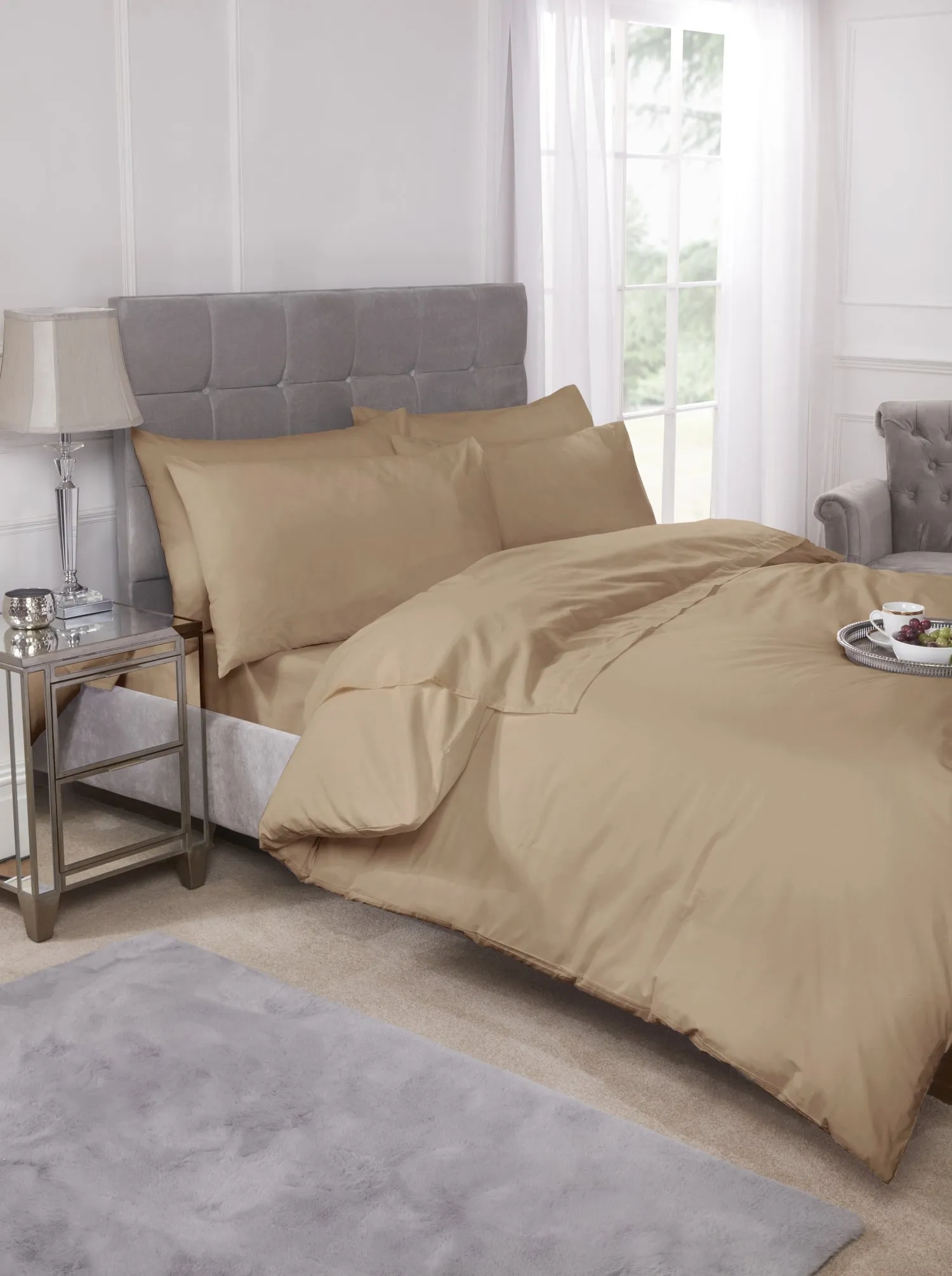 180 Thread Count Percale Fitted Sheet in Coffee