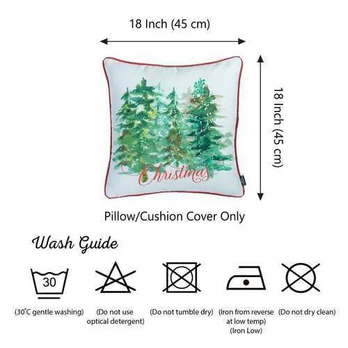 18"x18" Christmas Trees Printed Decorative Throw Pillow Cover