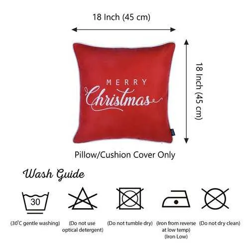 18"x18" White Quote Printed Christmas Decorative Throw Pillow Cover