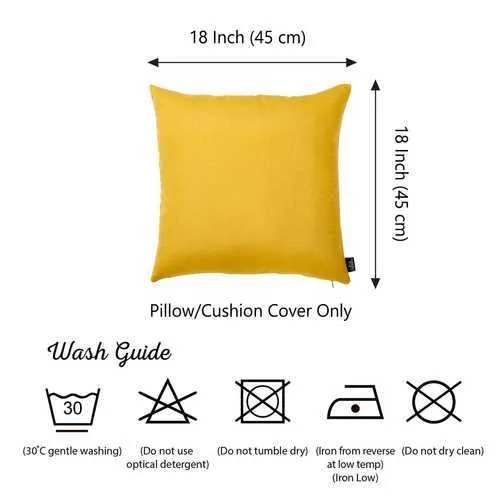 18"x18" Yellow Honey Decorative Throw Pillow Cover (2 pcs in set)