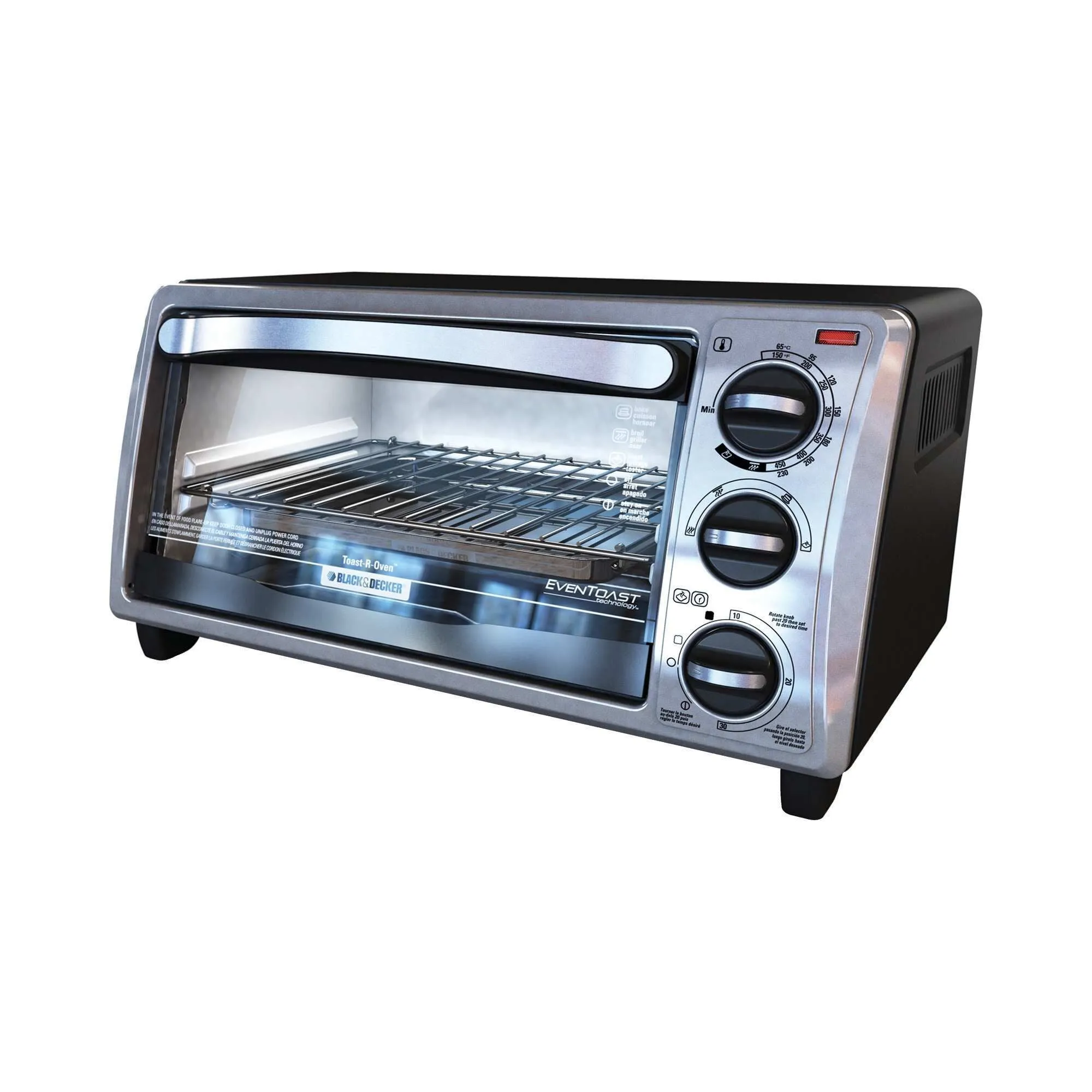 4-Slice Convection Oven, Curved Interior, Stainless Steel