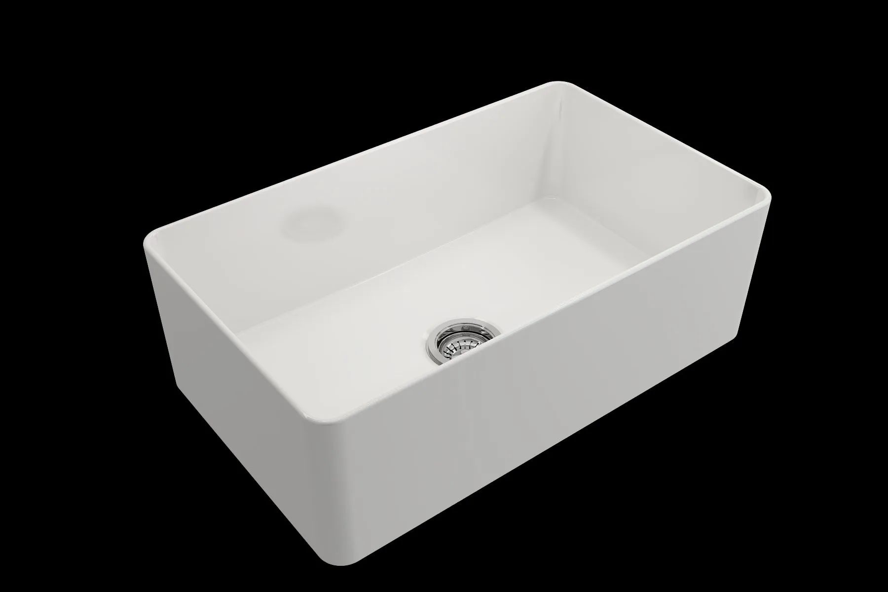 Aderci 30" x 18" x 10" Single-Basin Farmhouse Apron Front Kitchen Sink in White