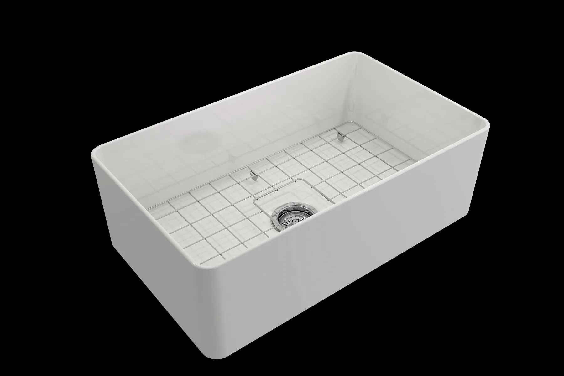 Aderci 30" x 18" x 10" Single-Basin Farmhouse Apron Front Kitchen Sink in White