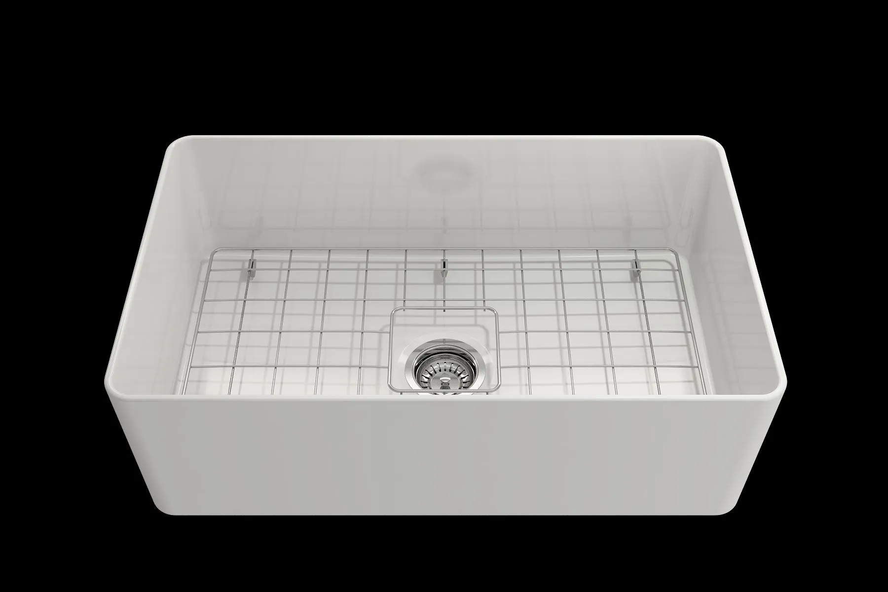 Aderci 30" x 18" x 10" Single-Basin Farmhouse Apron Front Kitchen Sink in White