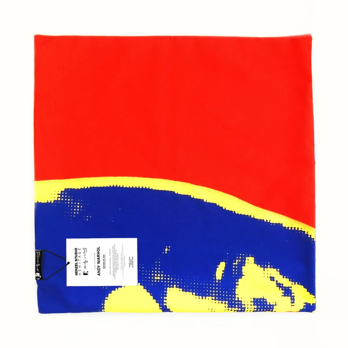 Andy Warhol Art Pillow in Red, Blue, & Yellow design by Henzel Studio