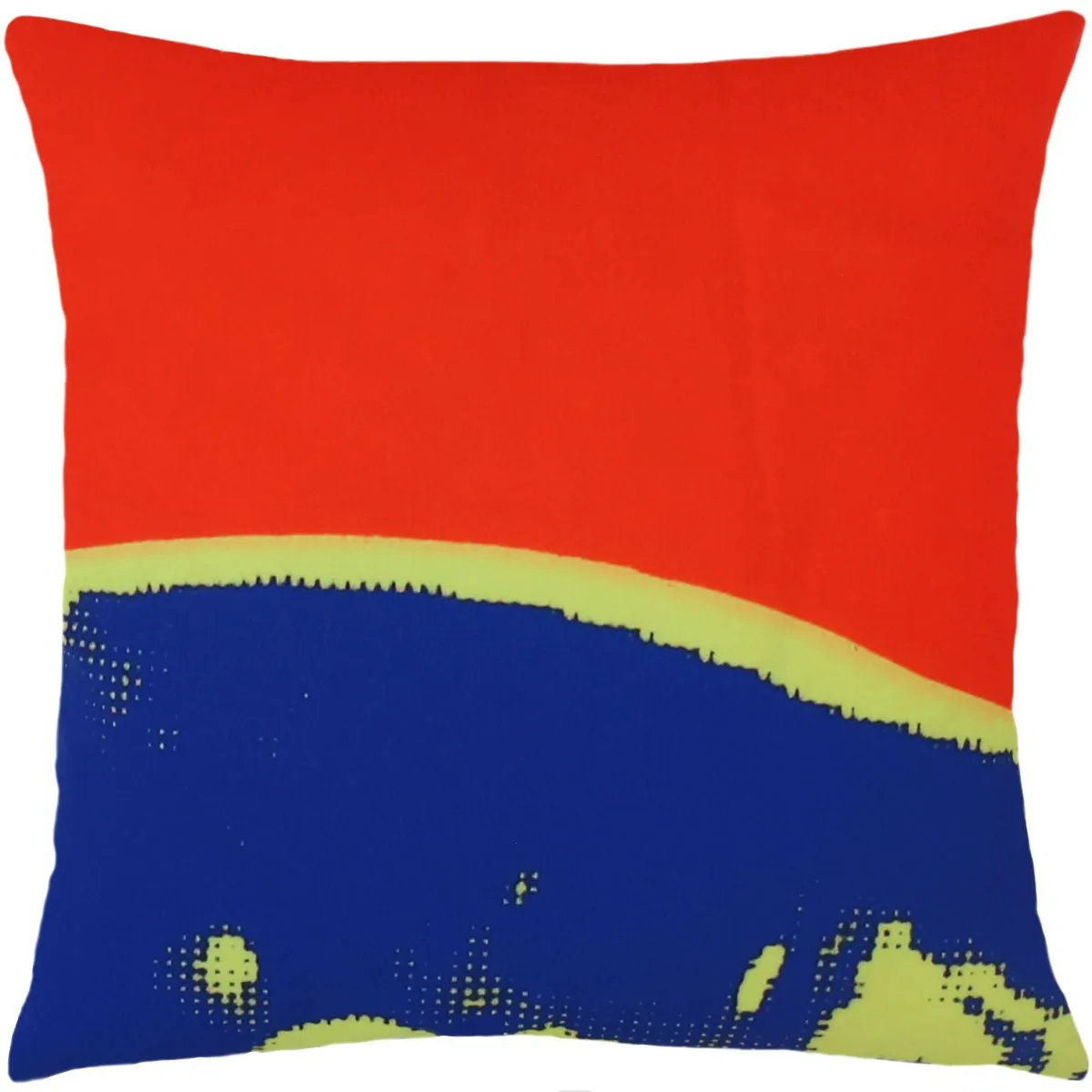 Andy Warhol Art Pillow in Red, Blue, & Yellow design by Henzel Studio