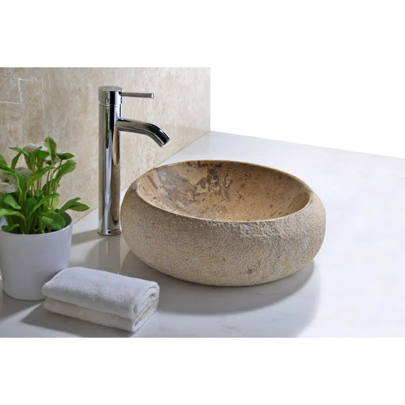 ANZZI Livy Vessel Sink in Classic Cream Marble