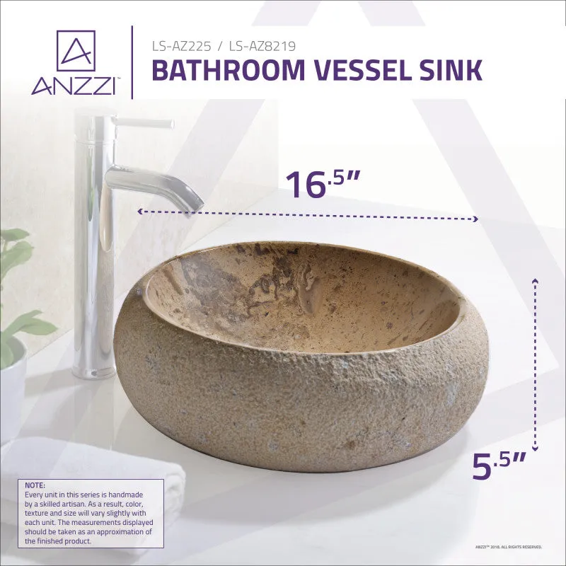 ANZZI Livy Vessel Sink in Classic Cream Marble