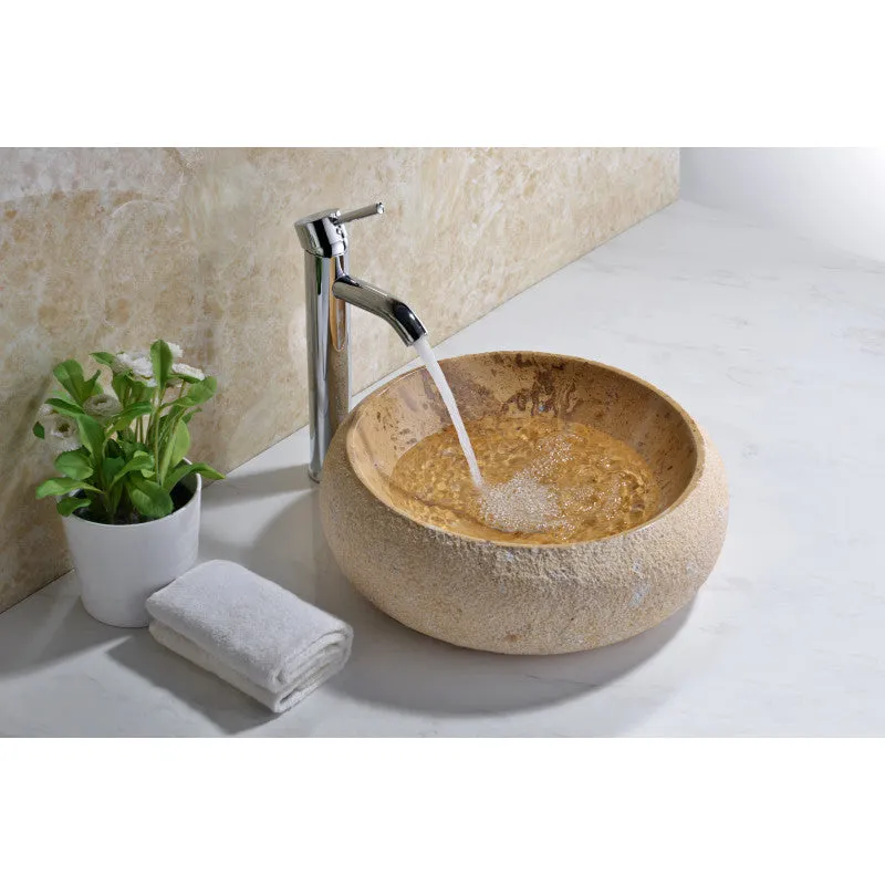 ANZZI Livy Vessel Sink in Classic Cream Marble