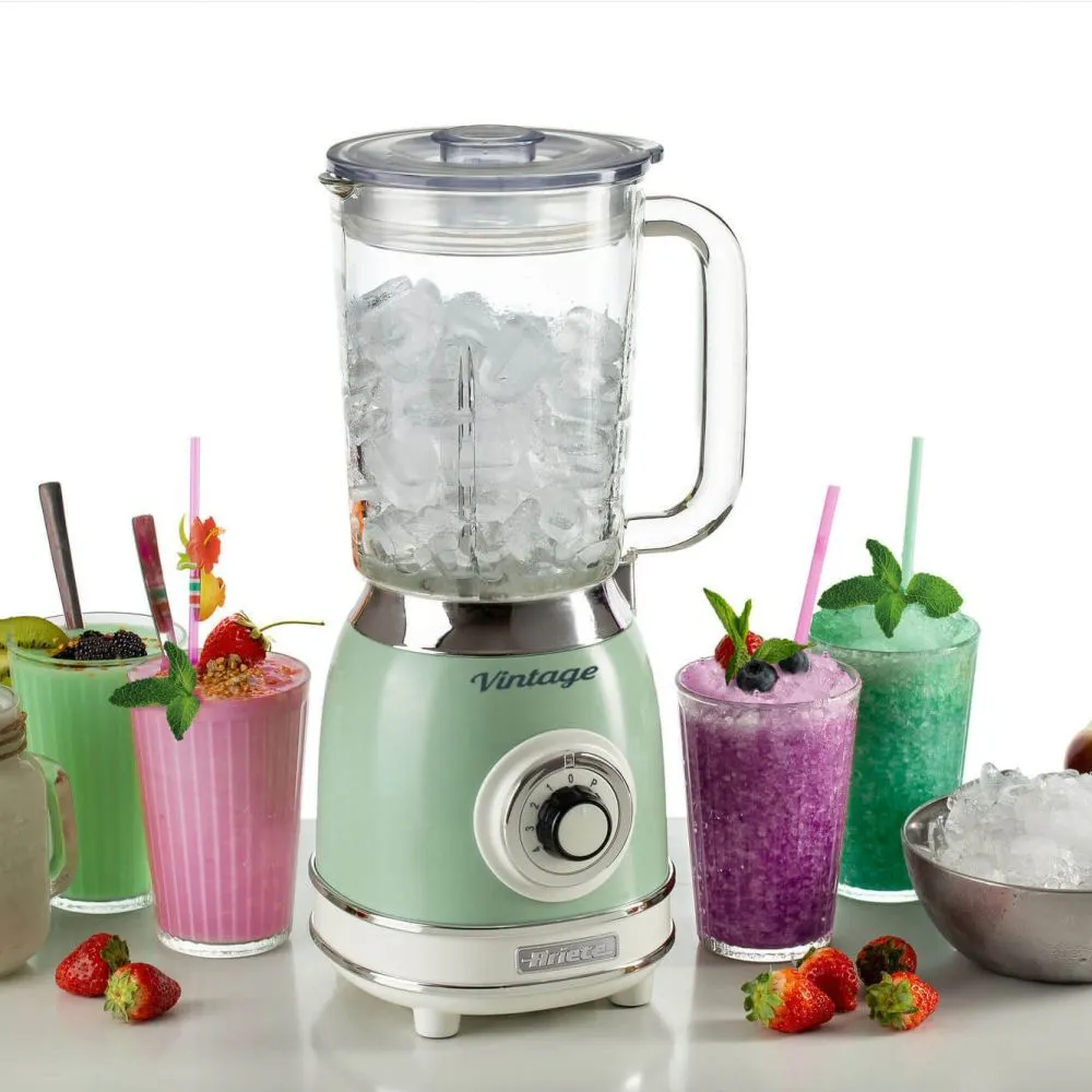 Ariete Vintage Green 1.5 Litre 1000W Blender with Glass Cup