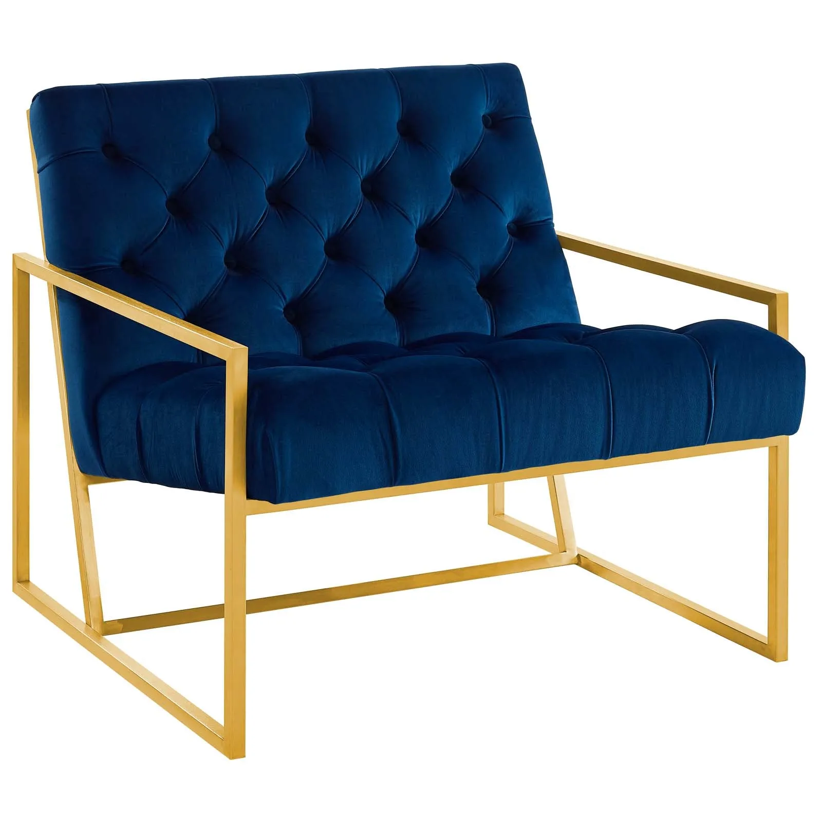 Bequest Gold Stainless Steel Performance Velvet Accent Chair