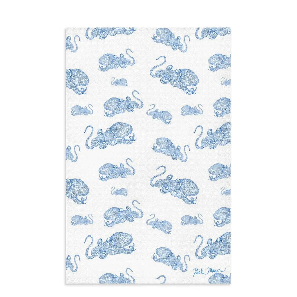 Blue Octopus I Soft Kitchen Towel - Best Seller