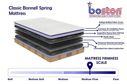 Boston Classic 10 Inch Bonnell Spring King Size Mattress (75 x 70 X 10 inch)