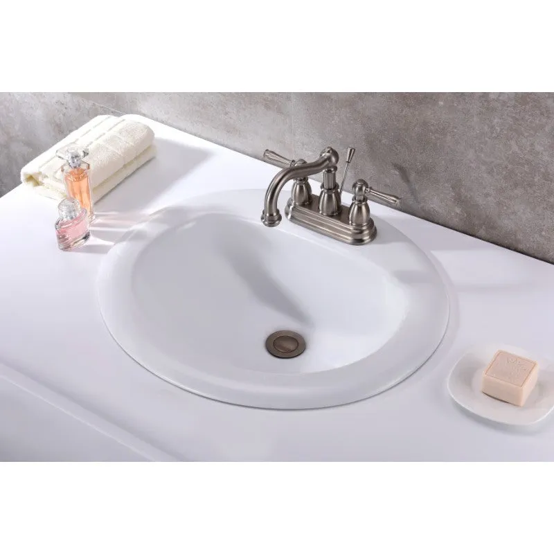 Cadenza 20.5" Drop-In Bathroom Sink in White