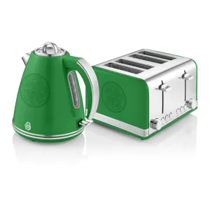 Celtic 4-Slice Toaster and Cordless Kettle Retro Bundle