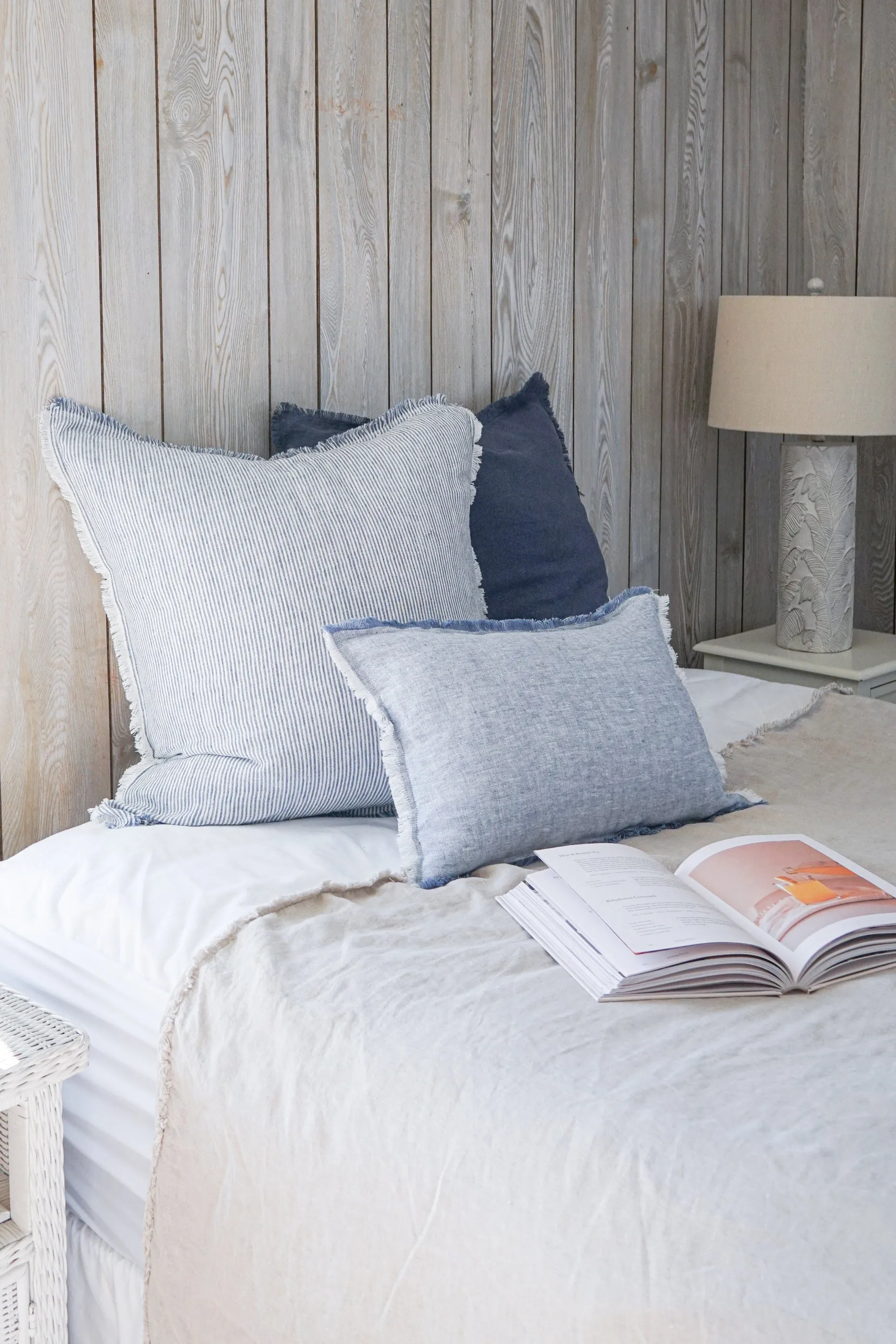 Chambray Blue So Soft Linen Pillows