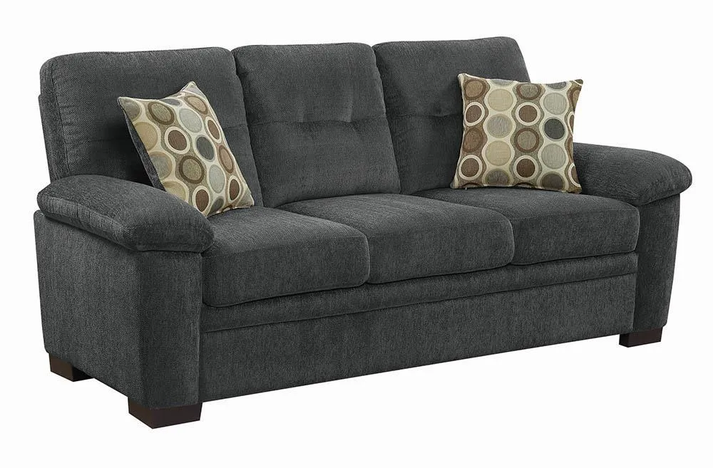 Charcoal - Fairbairn Upholstered Sofa Charcoal