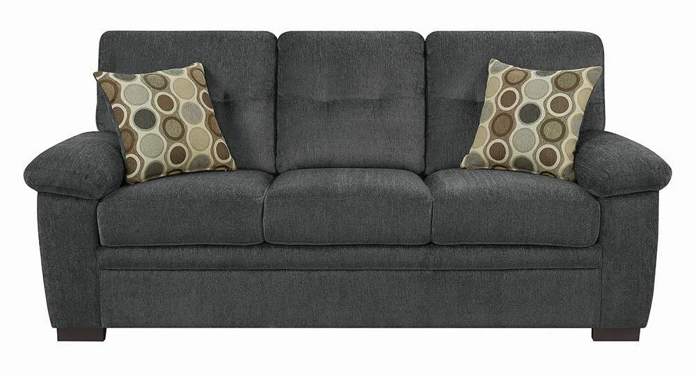 Charcoal - Fairbairn Upholstered Sofa Charcoal