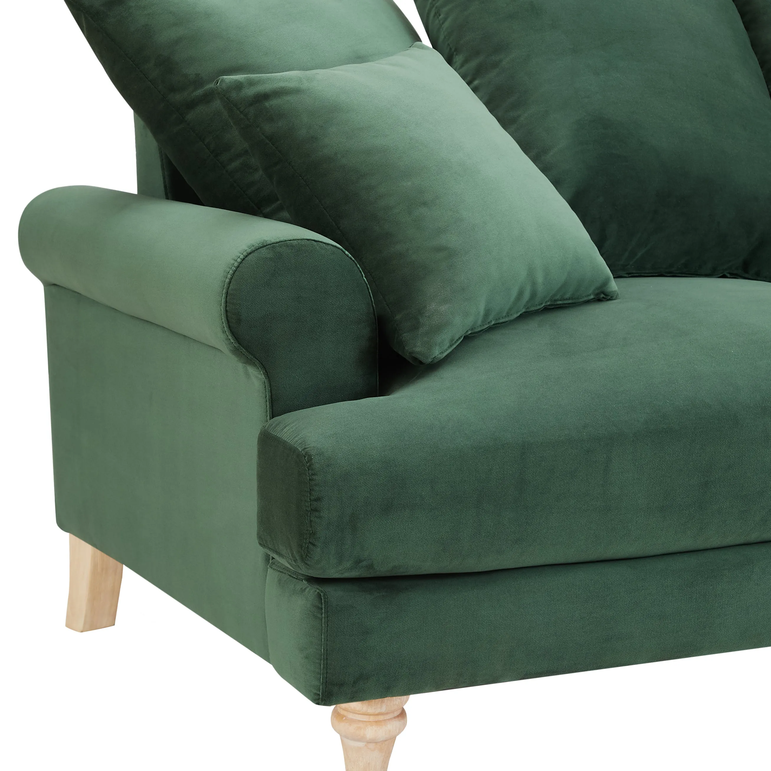 Churchill 2 3 Seater Sofa Set With Scatter Back Cushions, Luxury Dark Green Velvet