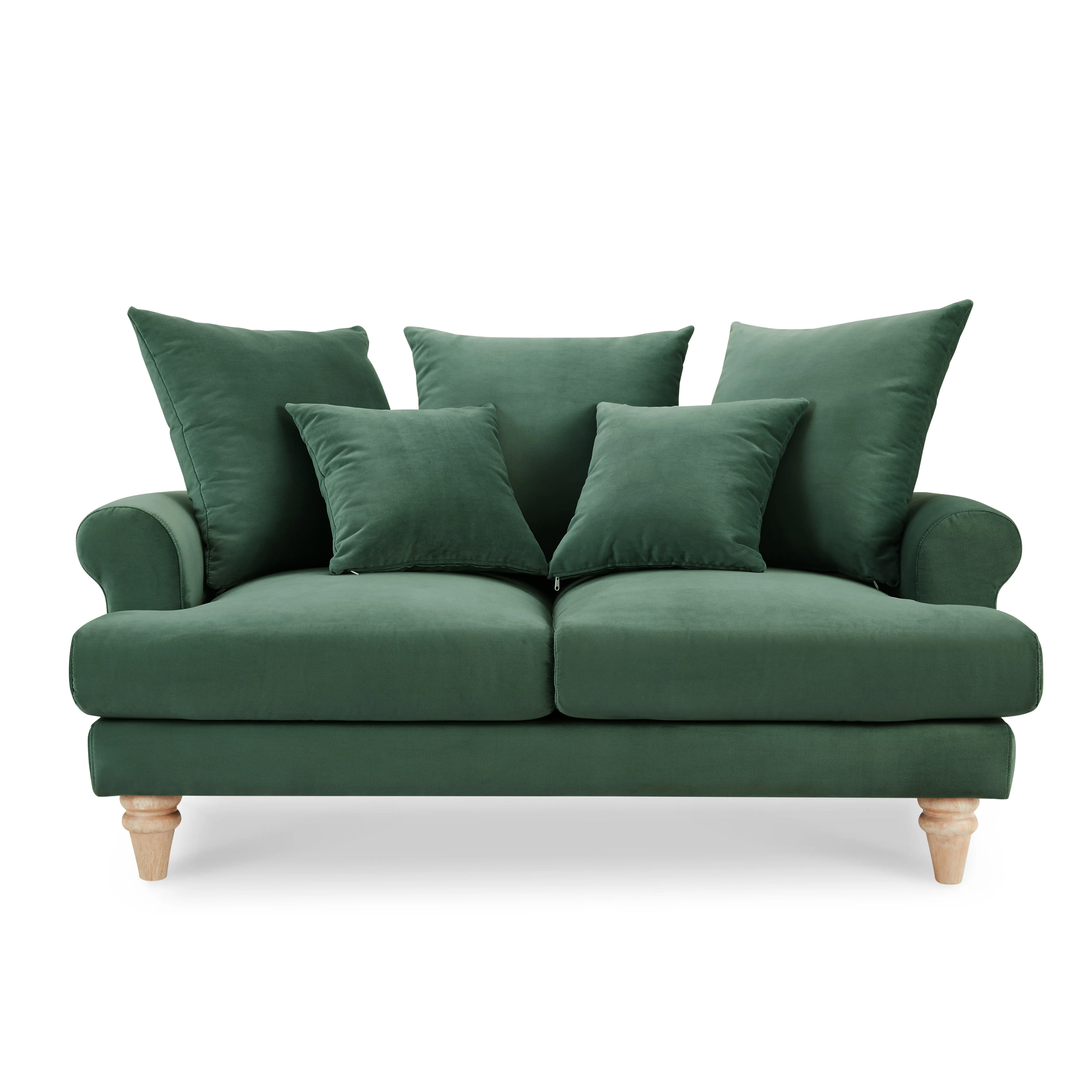 Churchill 2 3 Seater Sofa Set With Scatter Back Cushions, Luxury Dark Green Velvet