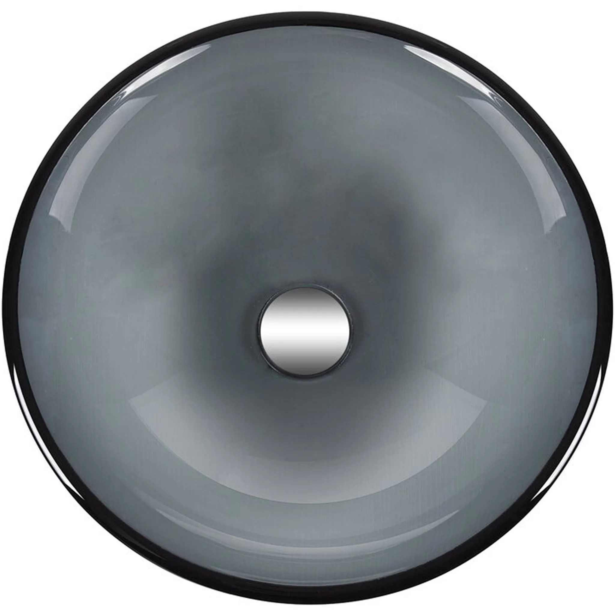 Clear Slate Grey Round Tempered Glass Vessel Bath Sink TIS-168G