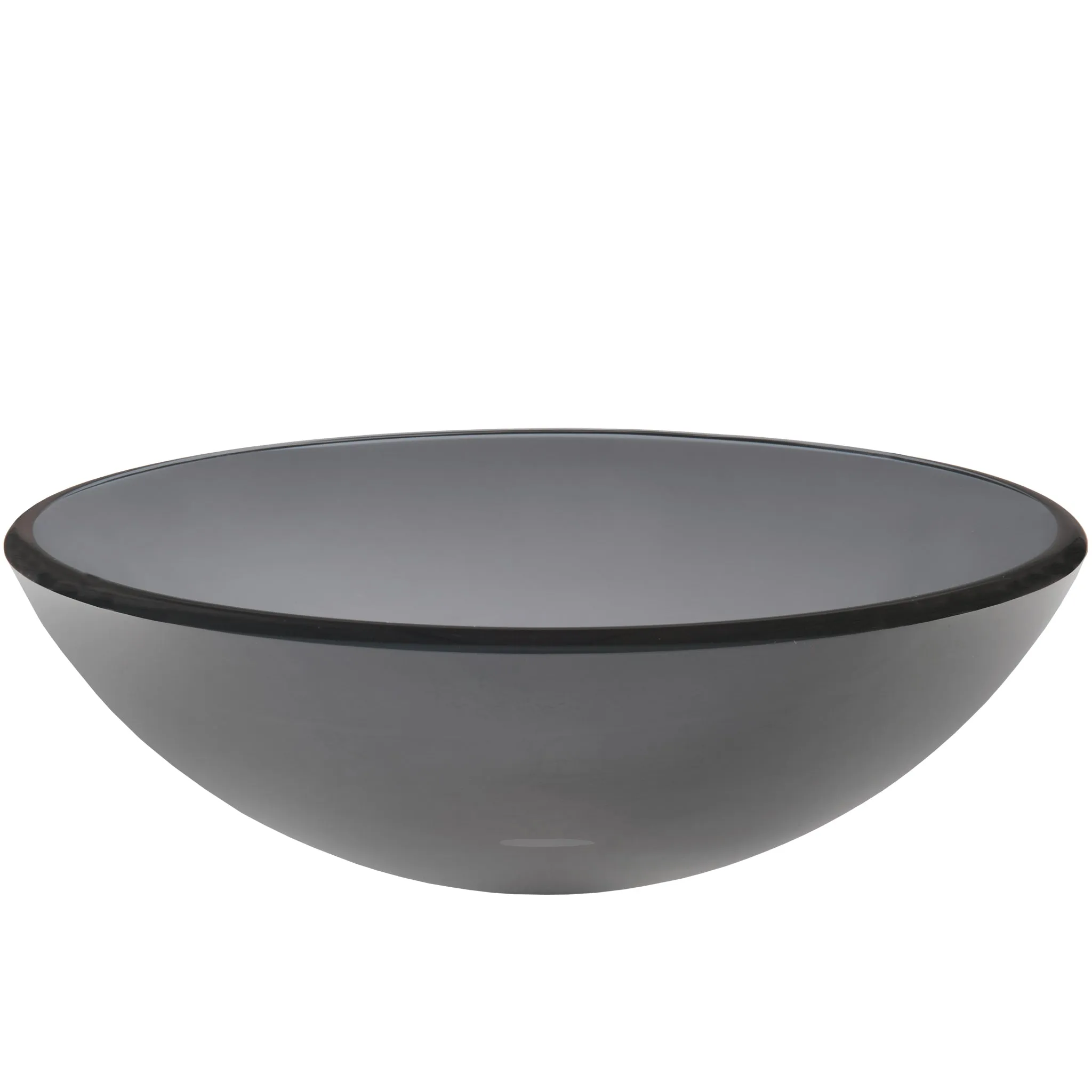 Clear Slate Grey Round Tempered Glass Vessel Bath Sink TIS-168G