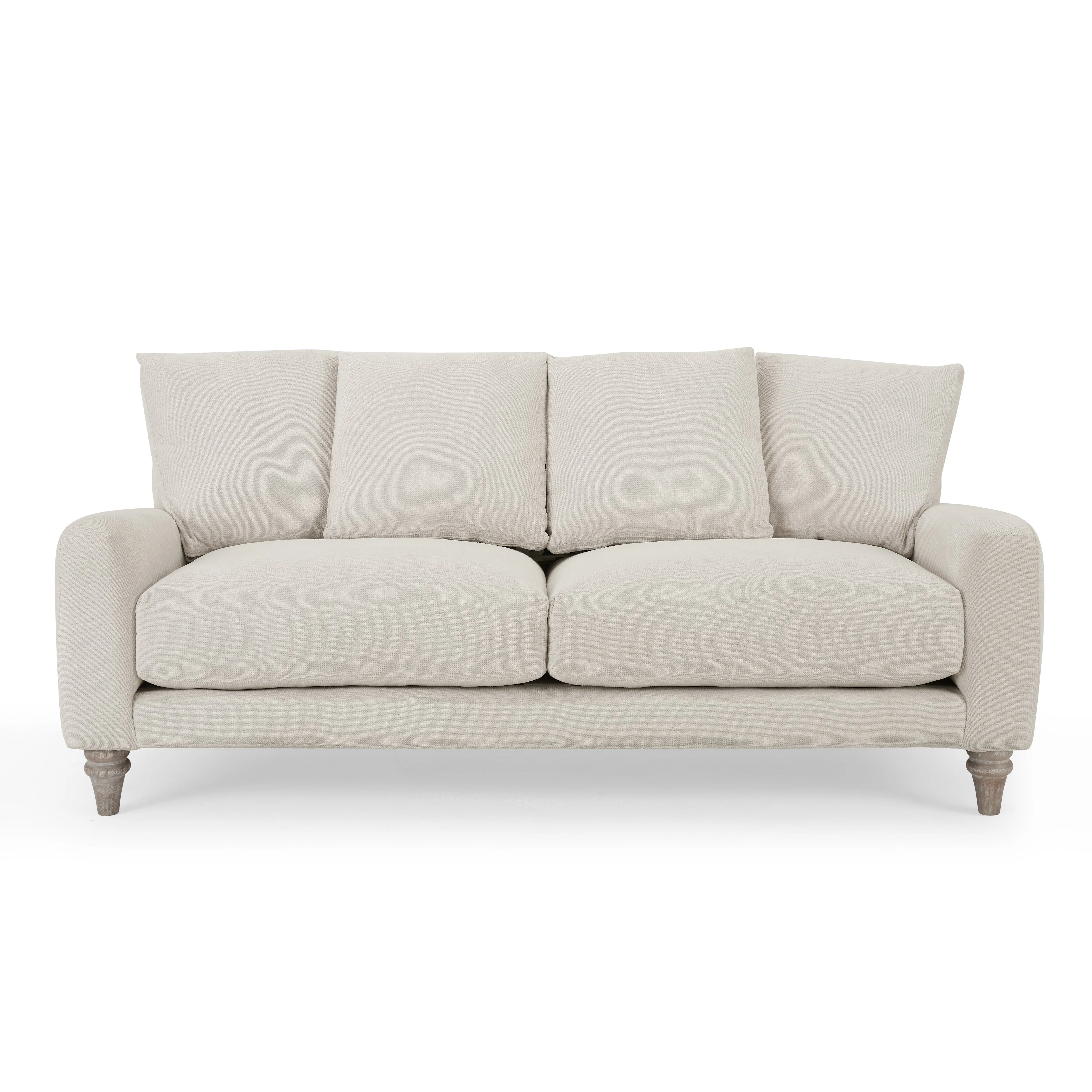 Covent 3 Seater Sofa With Scatter Back Cushions, Luxury Ivory Linen