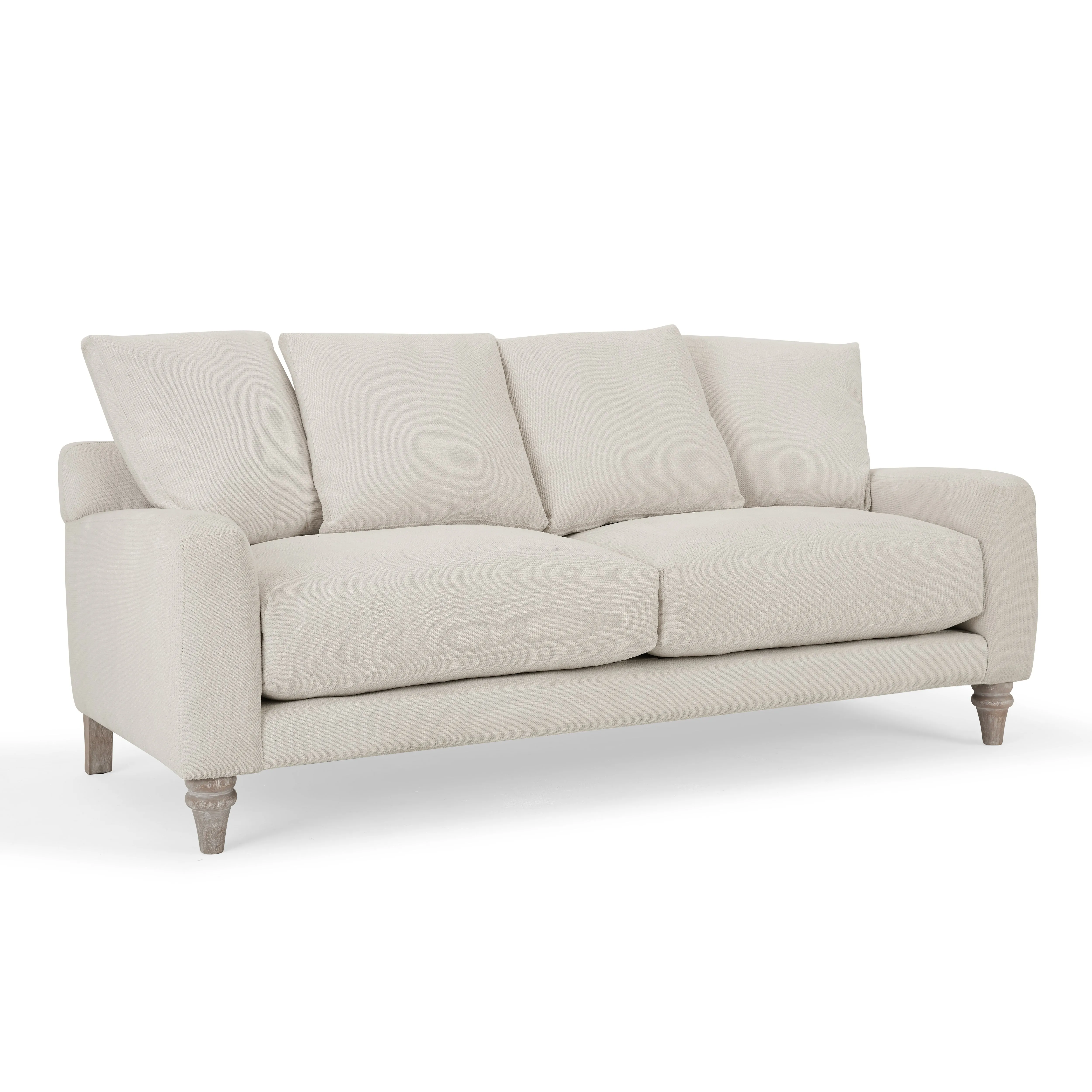 Covent 3 Seater Sofa With Scatter Back Cushions, Luxury Ivory Linen