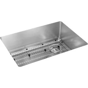 Crosstown 18.5" x 25.5" x 9" Stainless Steel Single-Basin Undermount Kitchen Sink Kit