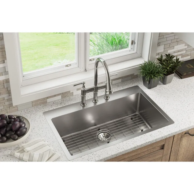 Crosstown 22" x 33" x 9" Stainless Steel Single-Basin Dual-Mount Kitchen Sink