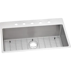 Crosstown 22" x 33" x 9" Stainless Steel Single-Basin Dual-Mount Kitchen Sink