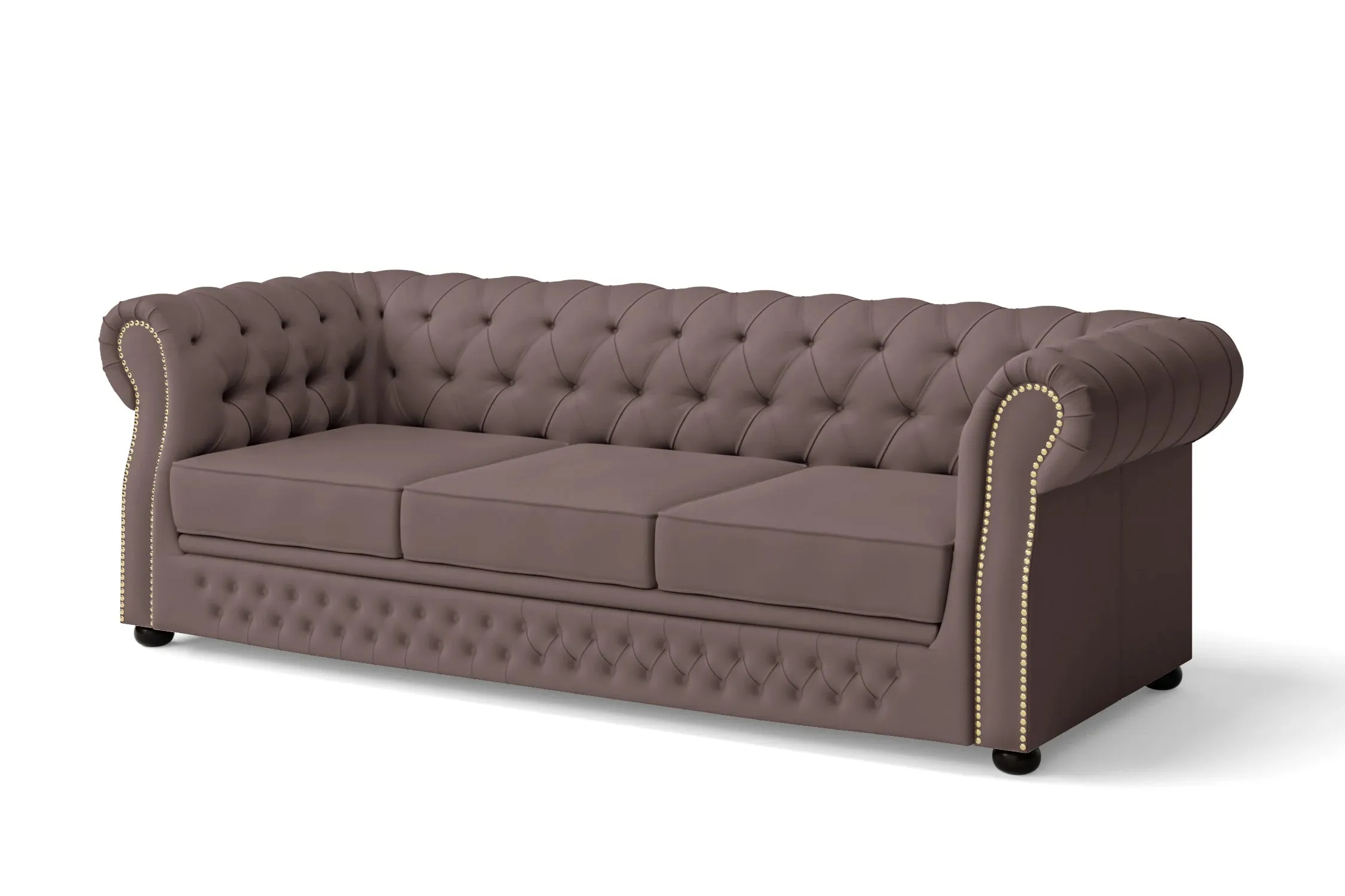 Cuneo 3 Seater Sofa Rose Taupe Leather