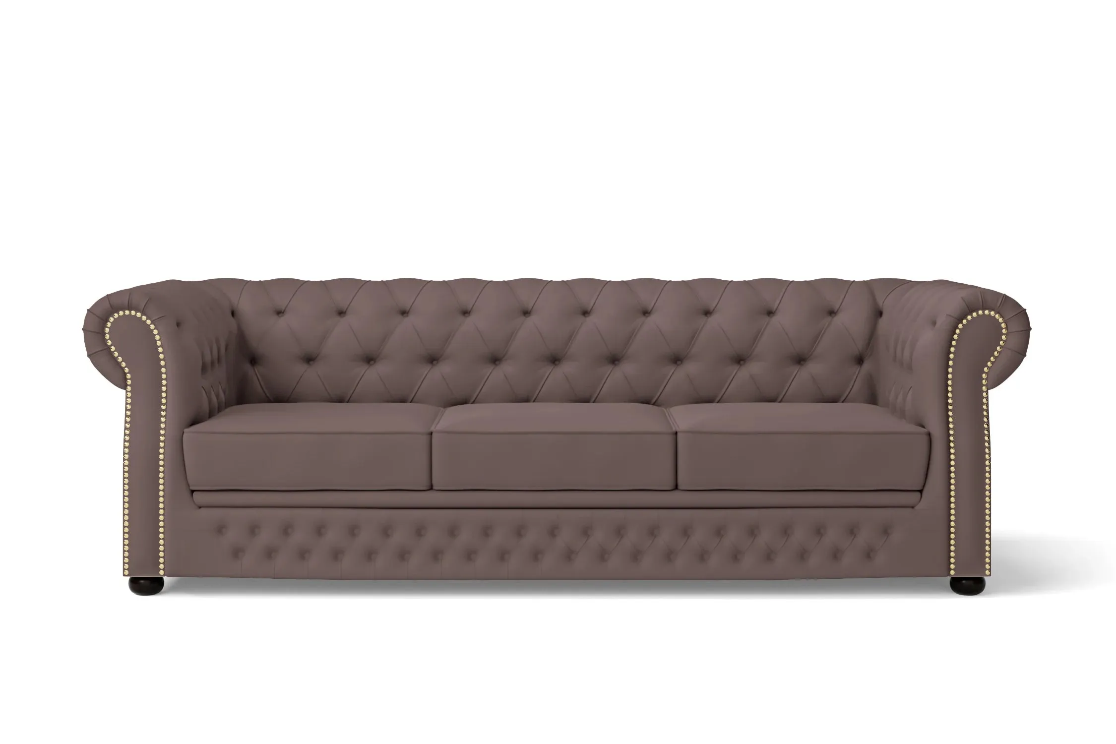 Cuneo 3 Seater Sofa Rose Taupe Leather