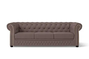 Cuneo 3 Seater Sofa Rose Taupe Leather