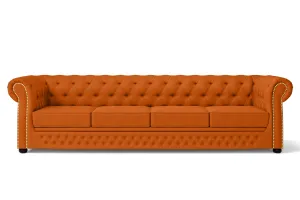 Cuneo 4 Seater Sofa Orange Leather