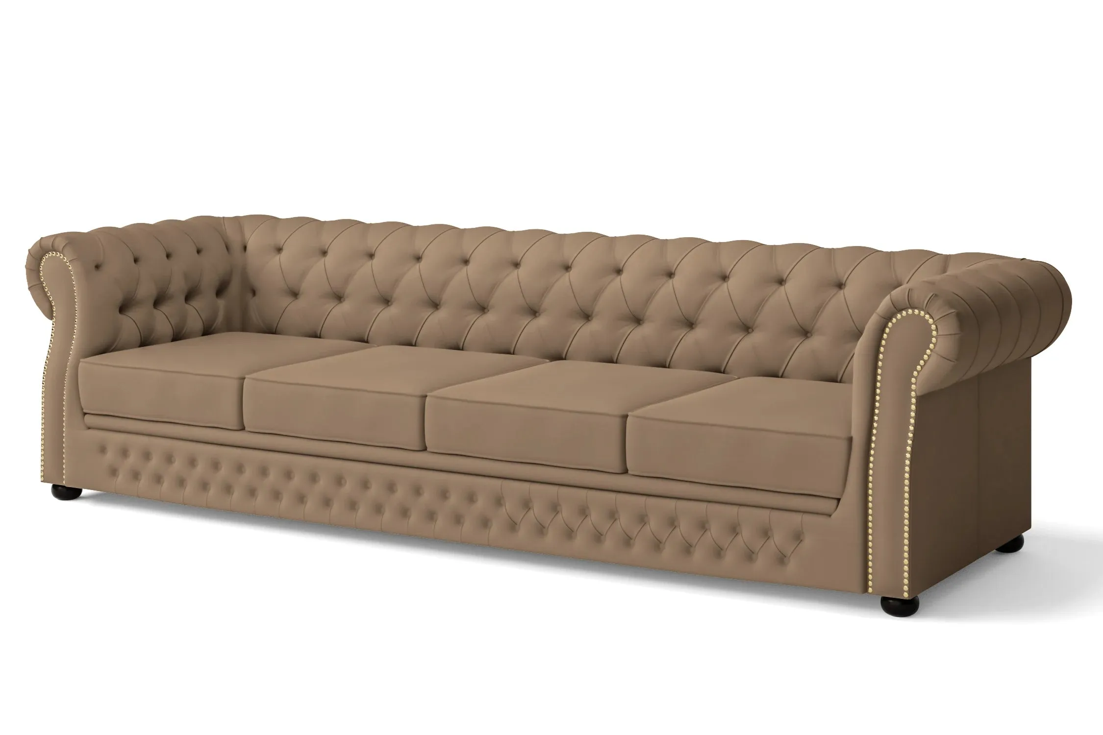 Cuneo 4 Seater Sofa Stone Leather