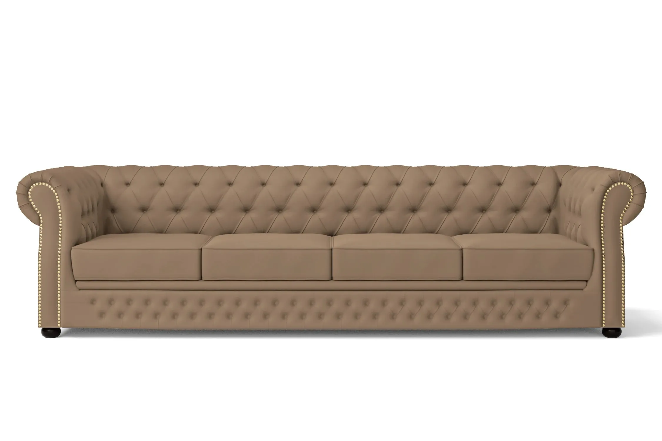 Cuneo 4 Seater Sofa Stone Leather