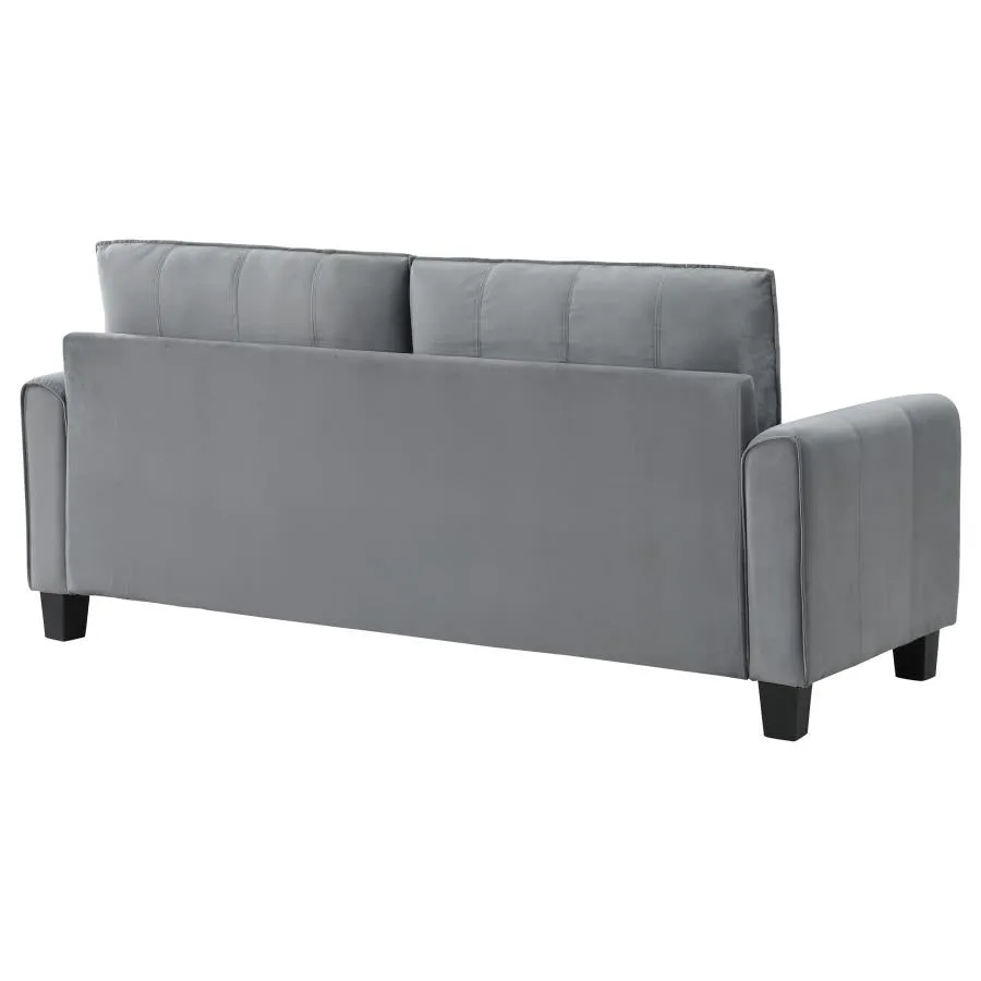 Davis Upholstered Rolled Arm Loveseat Grey