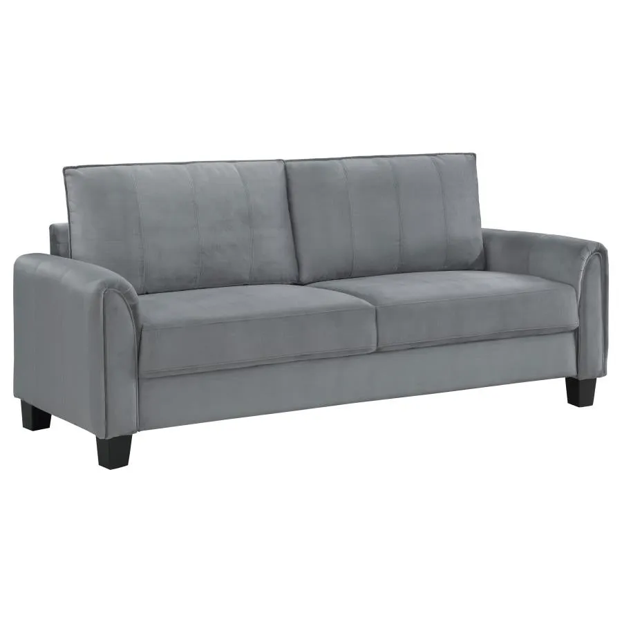 Davis Upholstered Rolled Arm Loveseat Grey