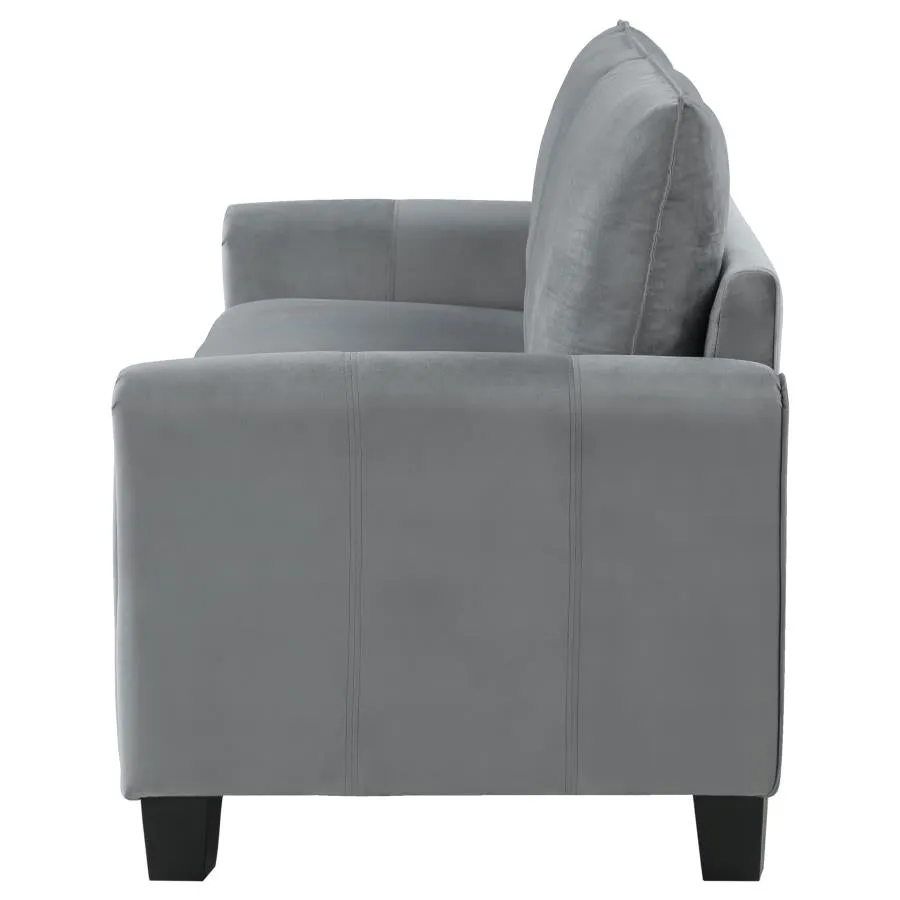 Davis Upholstered Rolled Arm Loveseat Grey