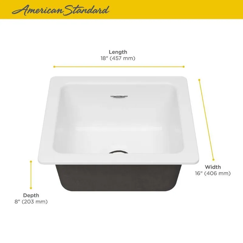 Delancey 18" Single Basin Undermount Kitchen Sink in Brilliant White