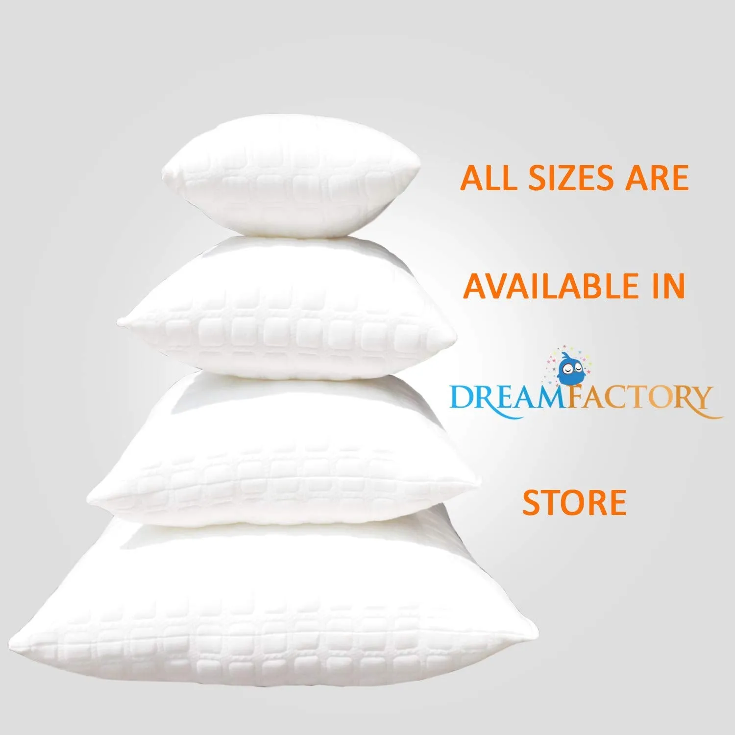 Dreamfactory 400 GSM Knitted Fabric Soft Fluffy Sleeping Pillow (16x16 - PC1)