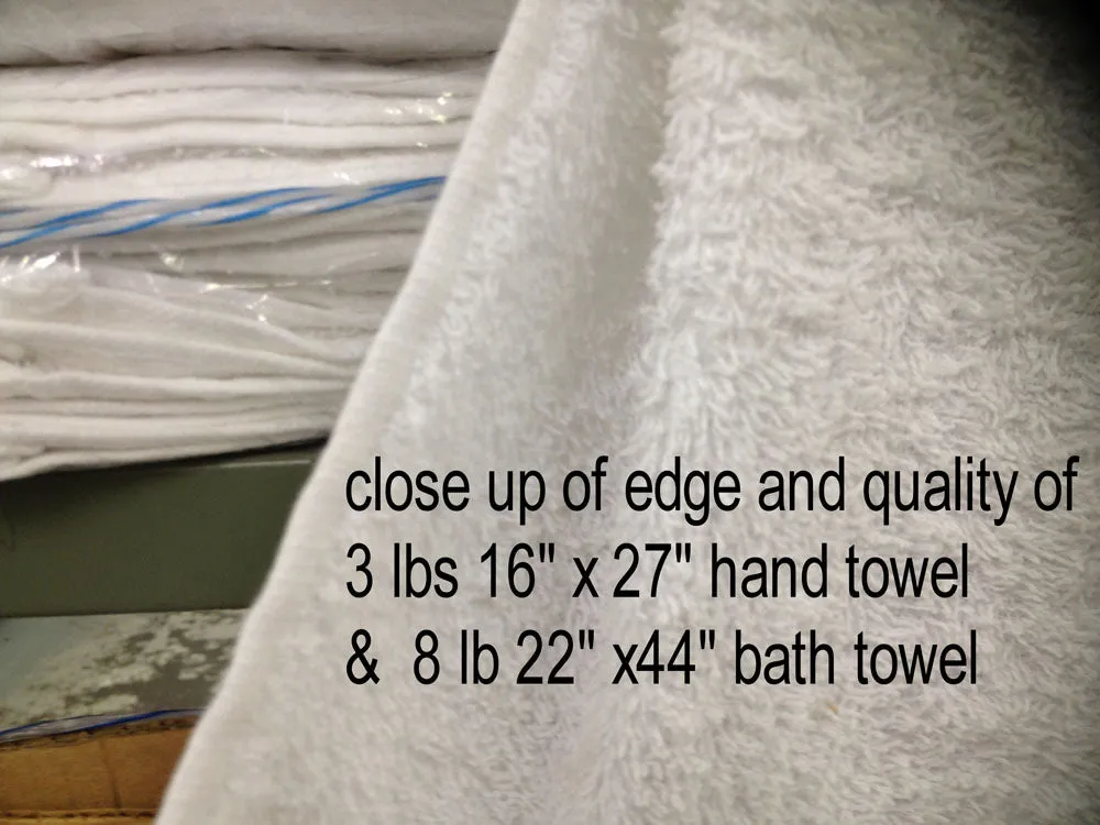 Dz. White Bath Towels 22" x 44" - 6 lbs/dz