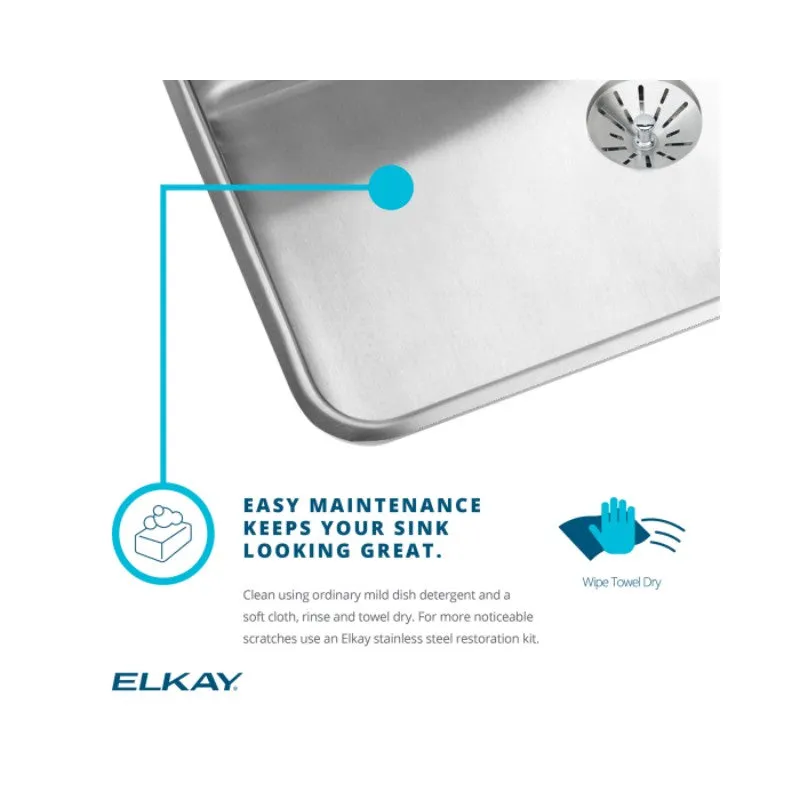 Elkay Lustertone Classic 19.5" x 22" x 5.5" Single Basin Drop-In Sink