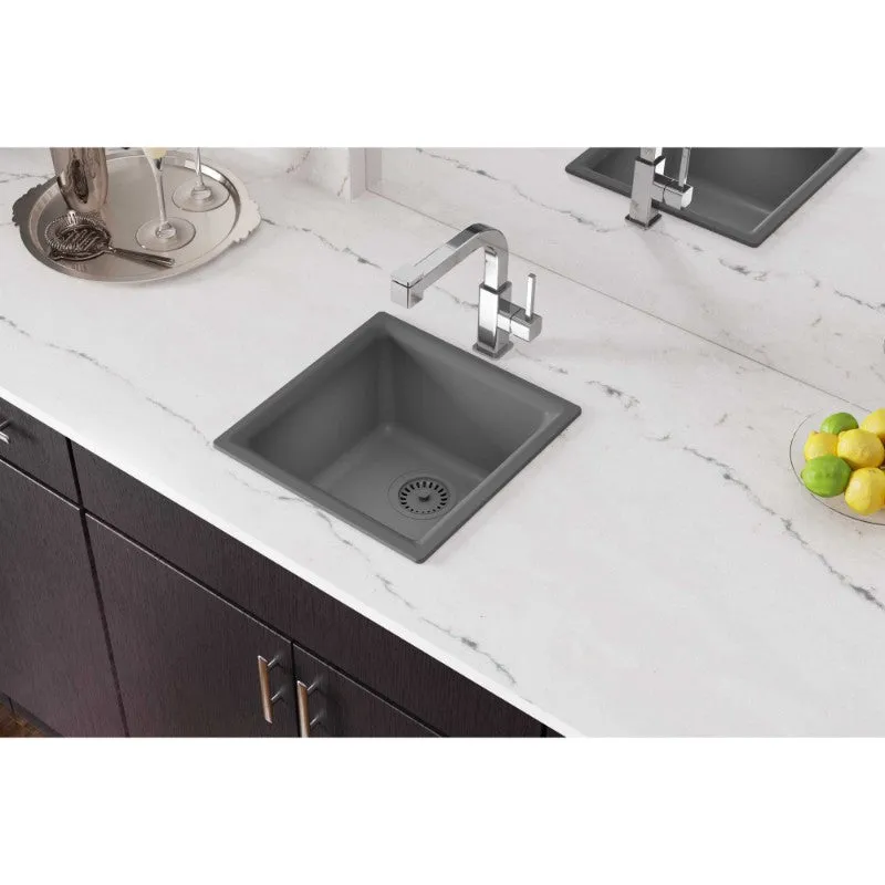 Elkay Quartz Classic 15.75" x 15.75" x 7.69" Single Basin Dual-Mount Bar Sink