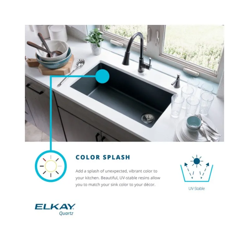 Elkay Quartz Classic 15.75" x 15.75" x 7.69" Single Basin Dual-Mount Bar Sink