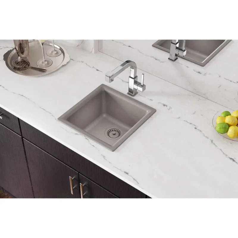 Elkay Quartz Classic 15.75" x 15.75" x 7.69" Single Basin Dual-Mount Bar Sink