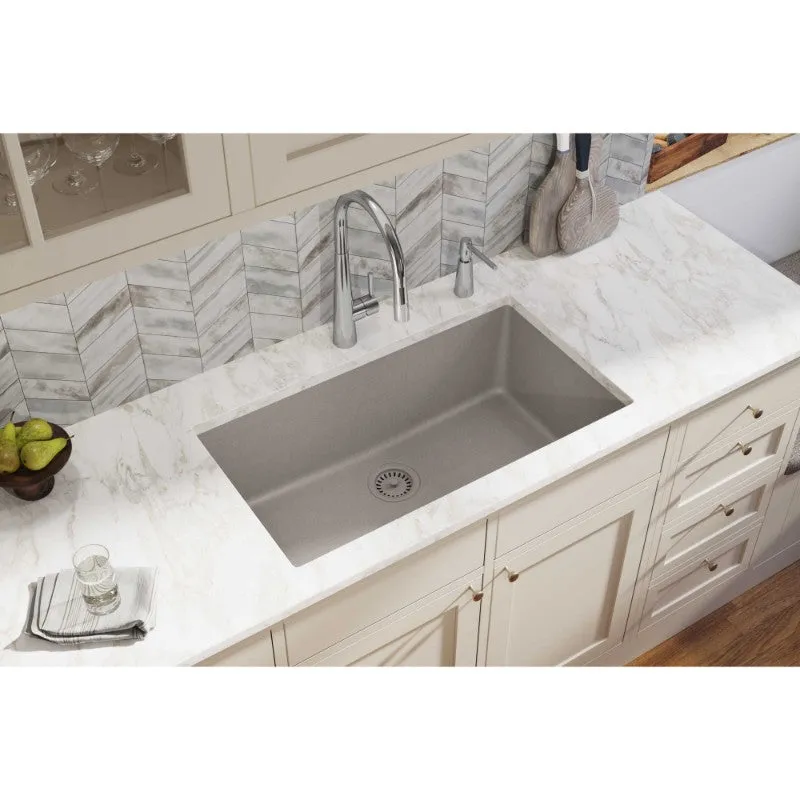 Elkay Quartz Classic 18.44" x 33" x 9.44" Single Basin Undermount Sink