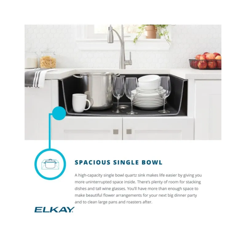 Elkay Quartz Classic 18.44" x 33" x 9.44" Single Basin Undermount Sink