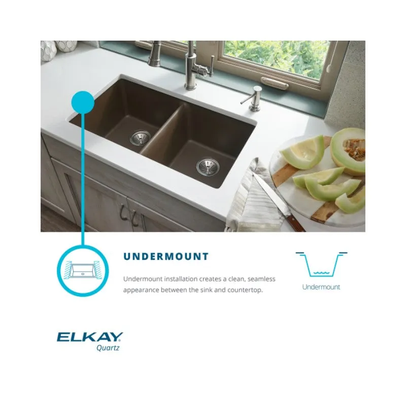 Elkay Quartz Classic 18.44" x 33" x 9.44" Single Basin Undermount Sink